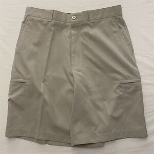 Ping 32 x 10"‎ Khaki Tough Woven Shirt Grip Waist Zip Pocket Cargo Shorts